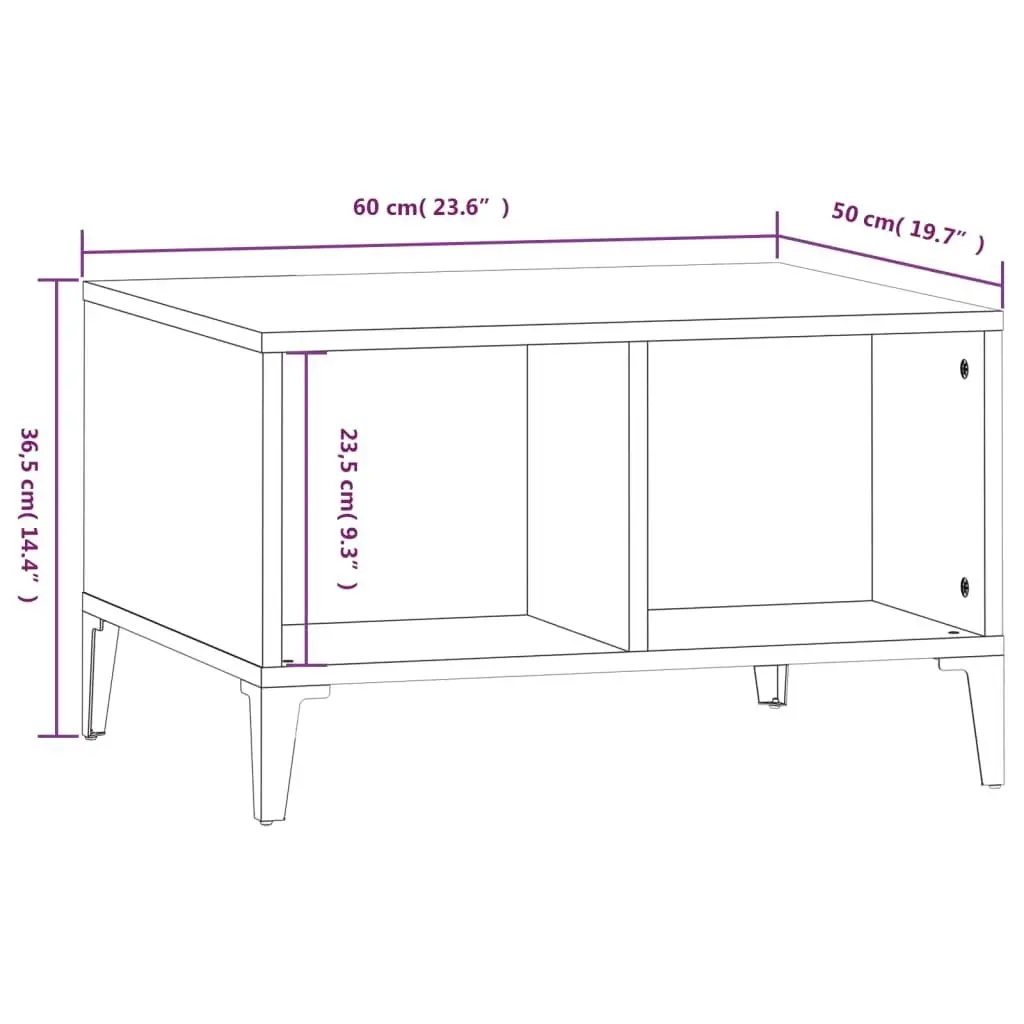 Coffee Table Concrete Grey 60x50x36.5 cm Engineered Wood 821040