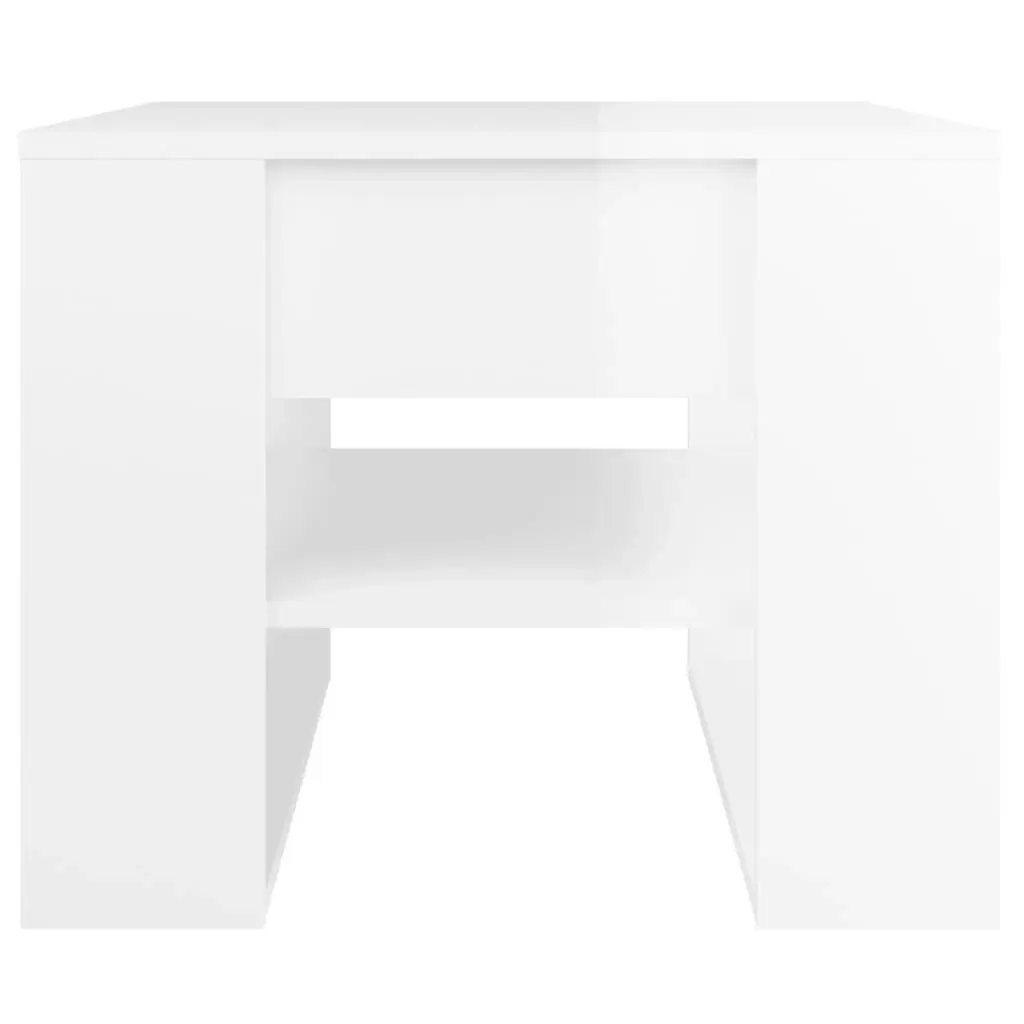 Coffee Table High Gloss White 55.5x55x45 cm Engineered Wood 810914