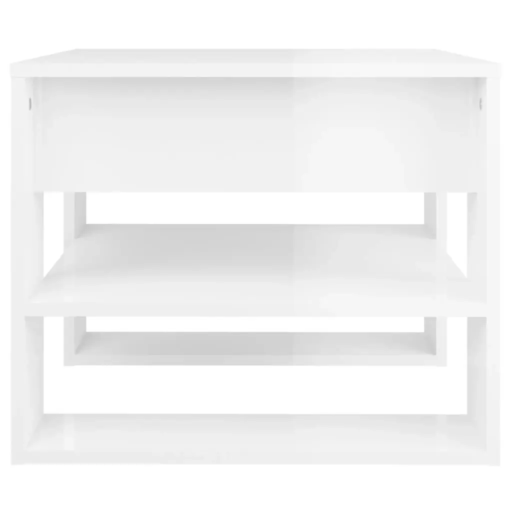 Coffee Table High Gloss White 55.5x55x45 cm Engineered Wood 810914