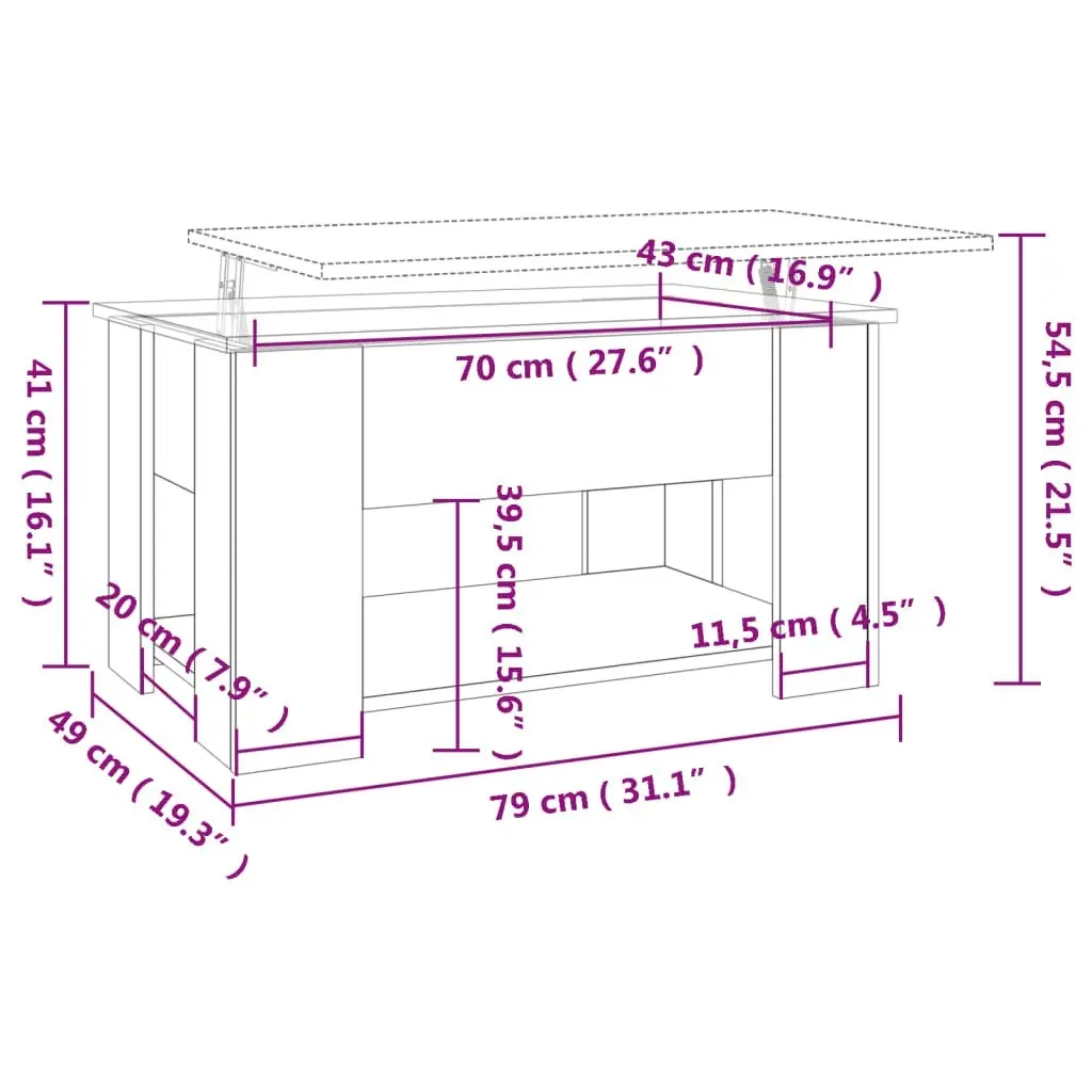 Coffee Table Concrete Grey 79x49x41 cm Engineered Wood 809714