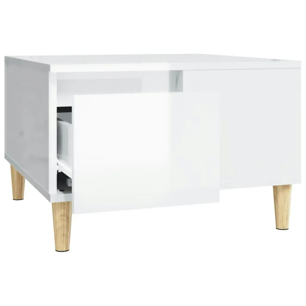 Coffee Table High Gloss White 55x55x36.5 cm Engineered Wood 821078