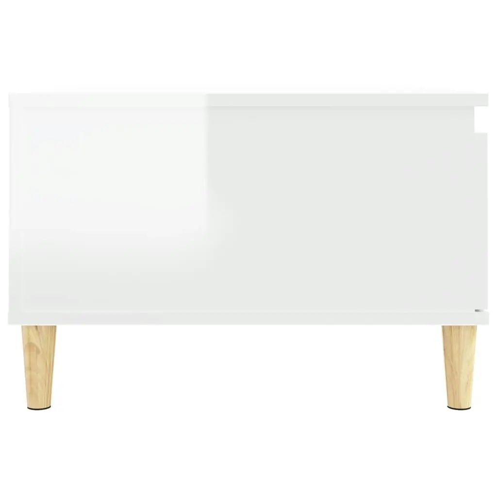 Coffee Table High Gloss White 55x55x36.5 cm Engineered Wood 821078