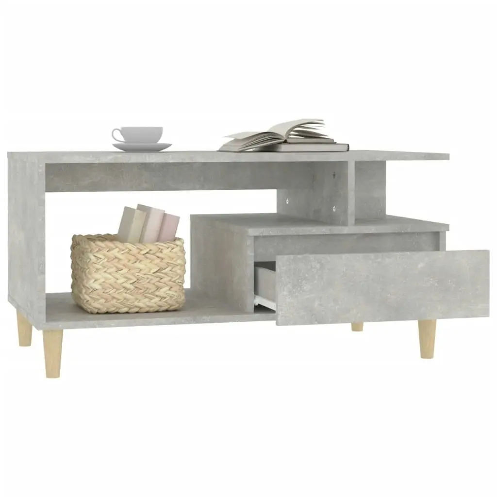 Coffee Table Concrete Grey 90x49x45 cm Engineered Wood 819616