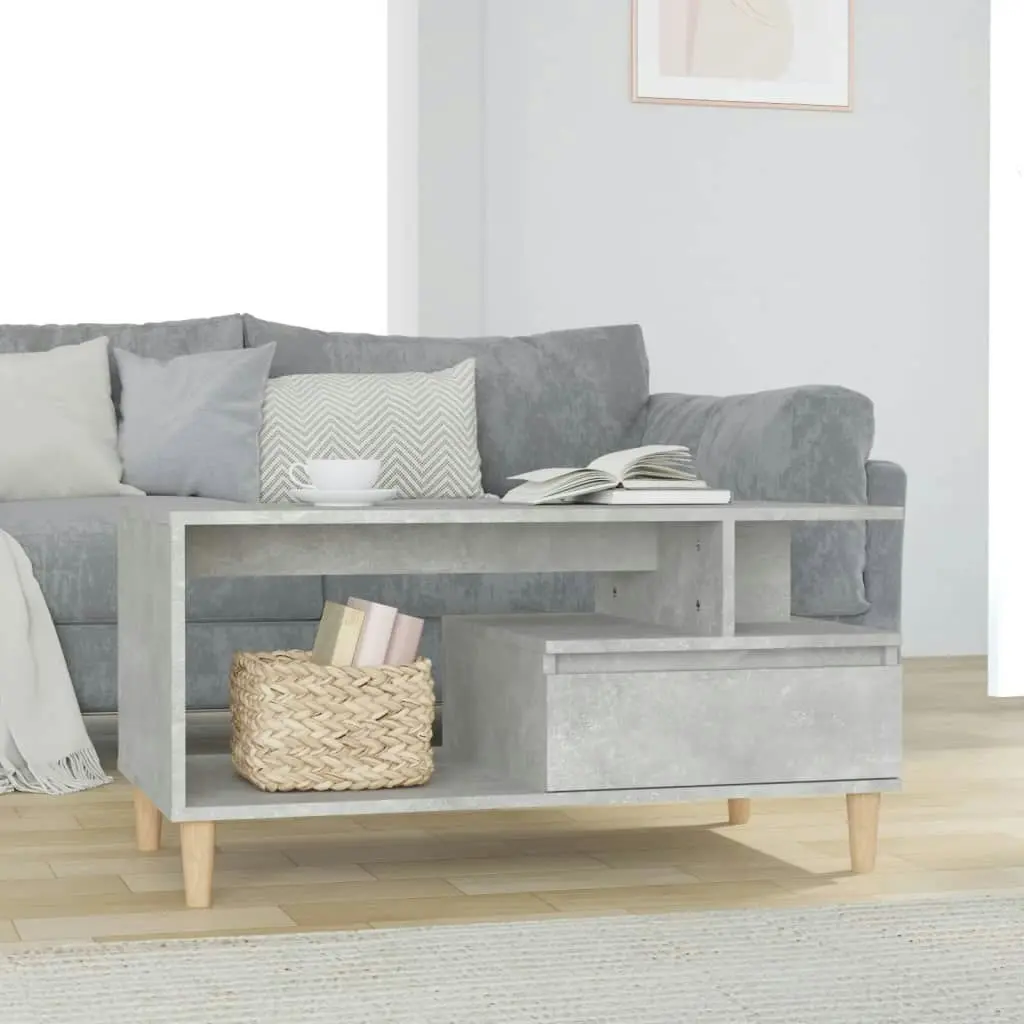 Coffee Table Concrete Grey 90x49x45 cm Engineered Wood 819616