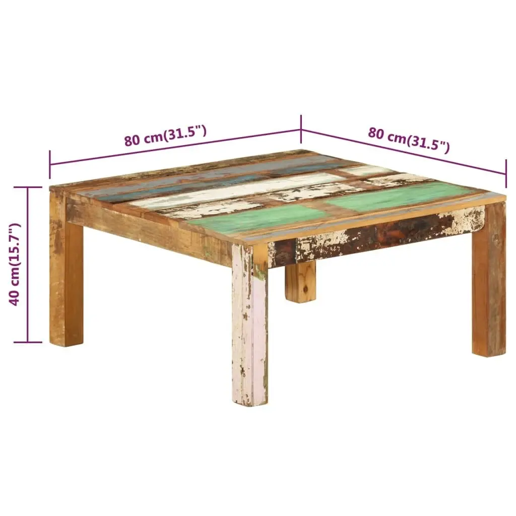 Coffee Table 80x80x40 cm Solid Wood Reclaimed 338030