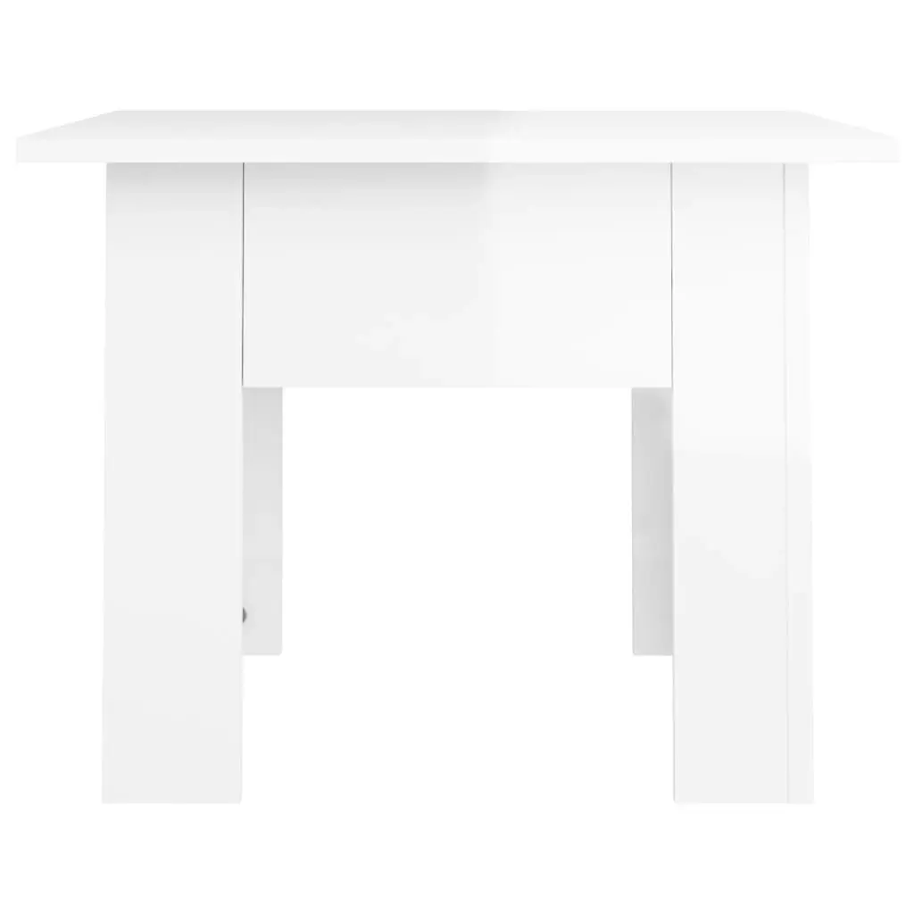 Coffee Table High Gloss White 55x55x42 cm Engineered Wood 810241