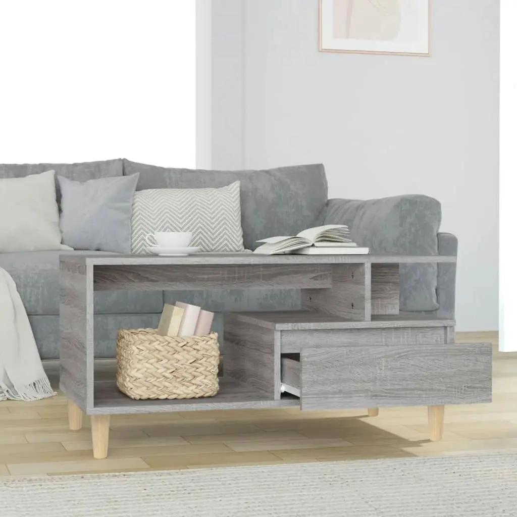 Coffee Table Grey Sonoma 90x49x45 cm Engineered Wood 819618