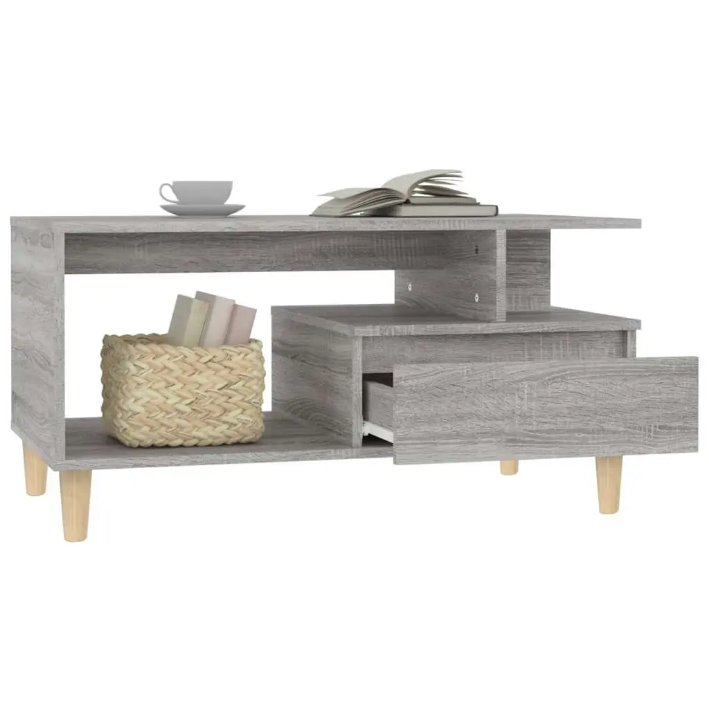 Coffee Table Grey Sonoma 90x49x45 cm Engineered Wood 819618