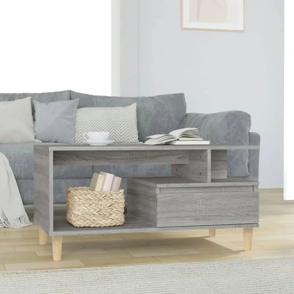 Coffee Table Grey Sonoma 90x49x45 cm Engineered Wood 819618