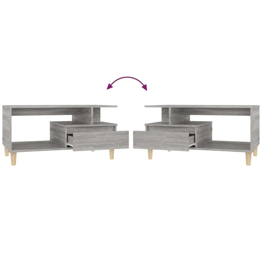 Coffee Table Grey Sonoma 90x49x45 cm Engineered Wood 819618