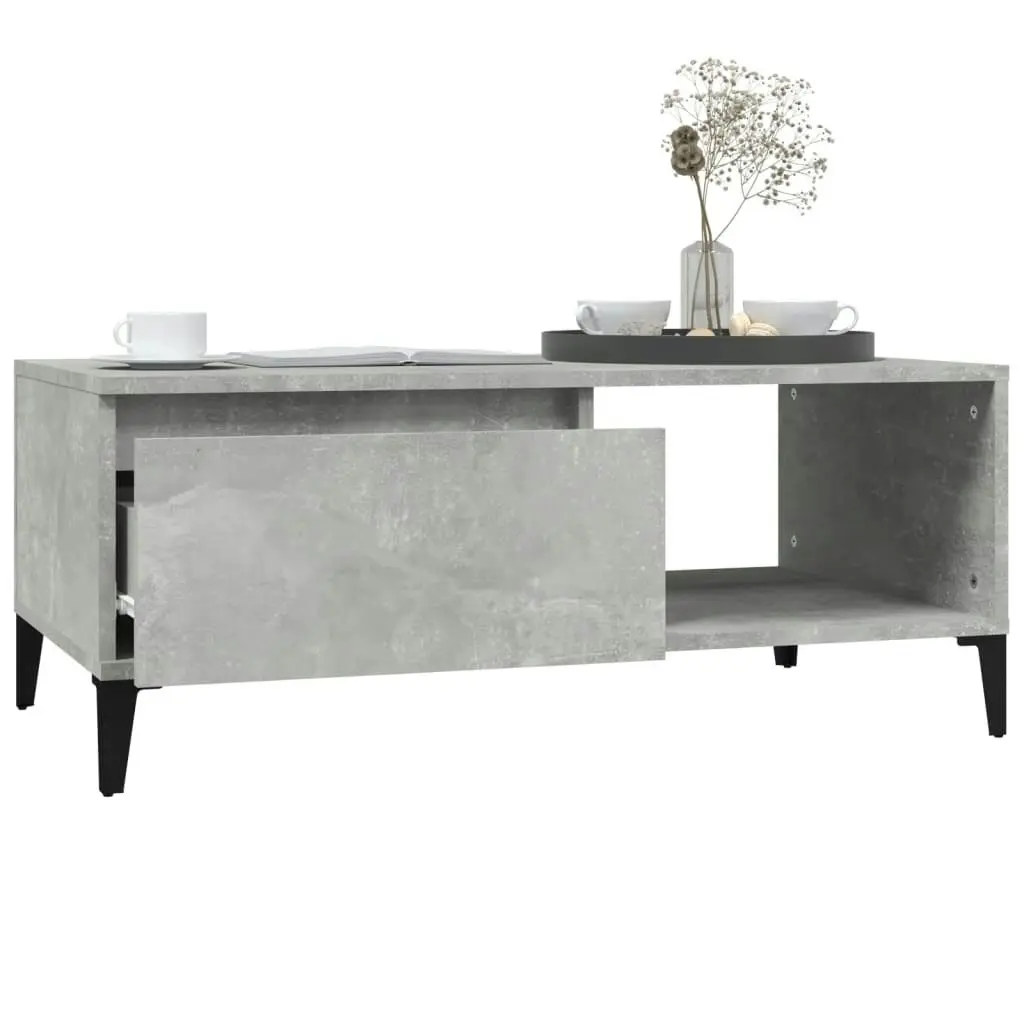 Coffee Table Concrete Grey 90x50x36.5 cm Engineered Wood 821056