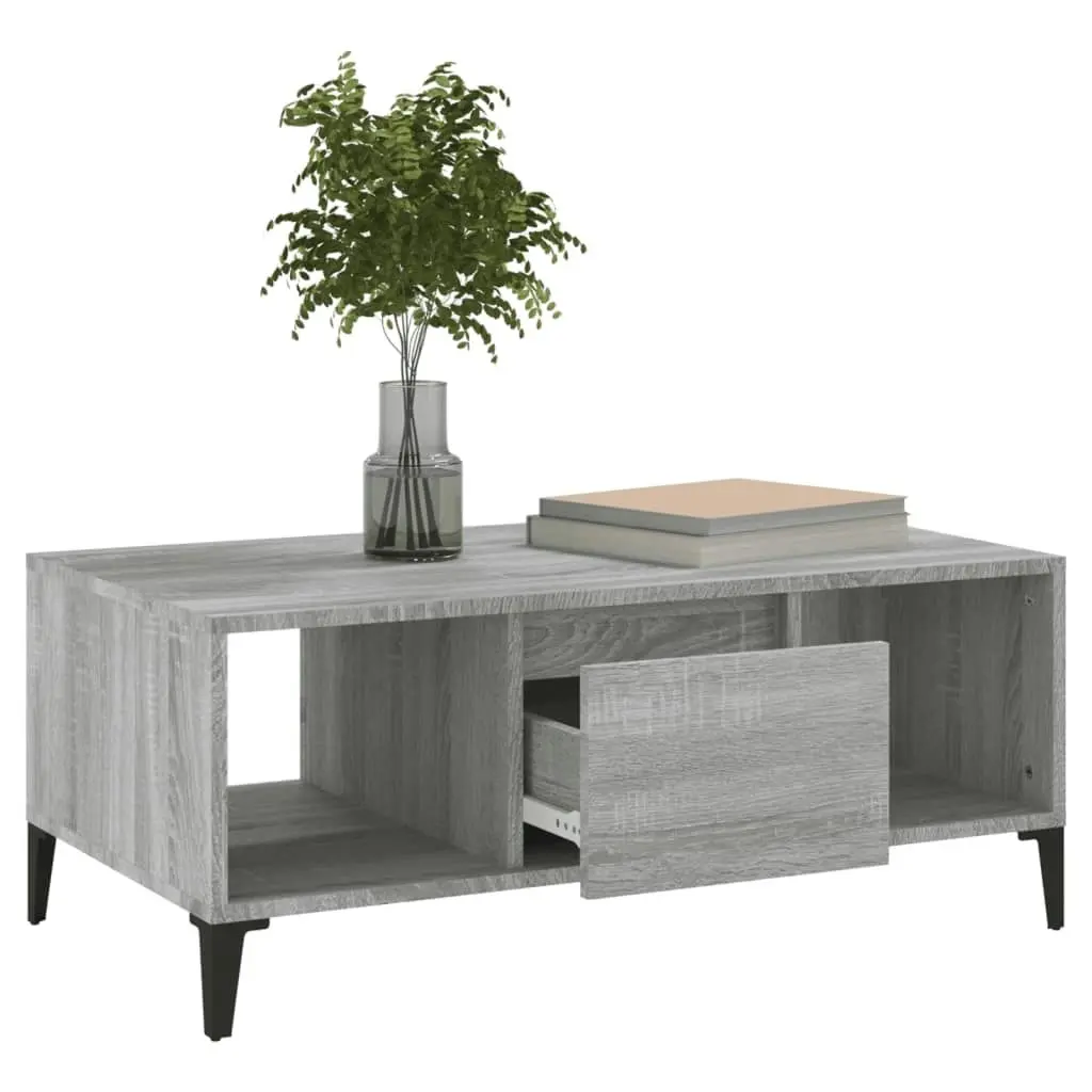 Coffee Table Grey Sonoma 90x50x36.5 cm Engineered Wood 821074