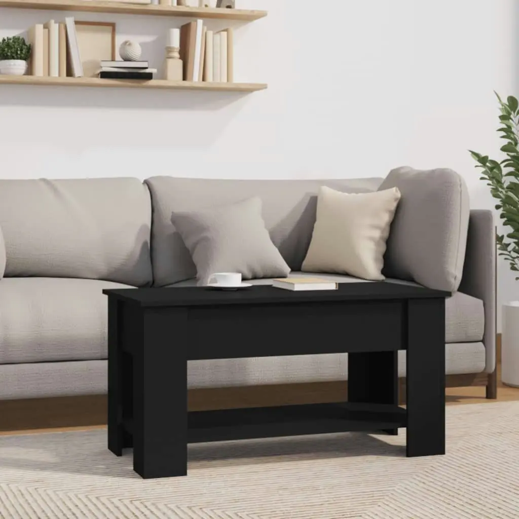 Coffee Table Black 101x49x52 cm Engineered Wood 809702