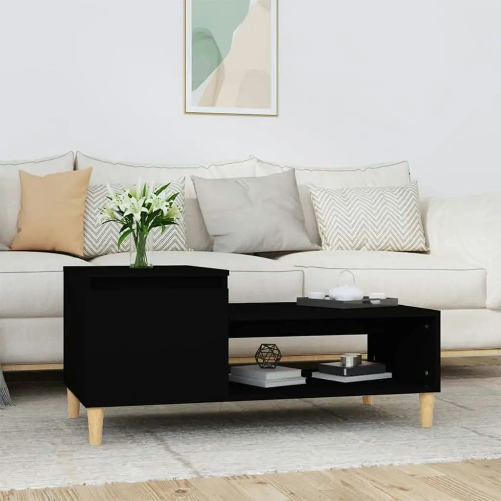 Coffee Table Black 100x50x45 cm Engineered Wood 821125