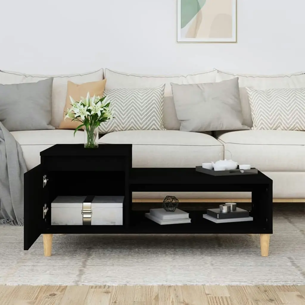 Coffee Table Black 100x50x45 cm Engineered Wood 821125