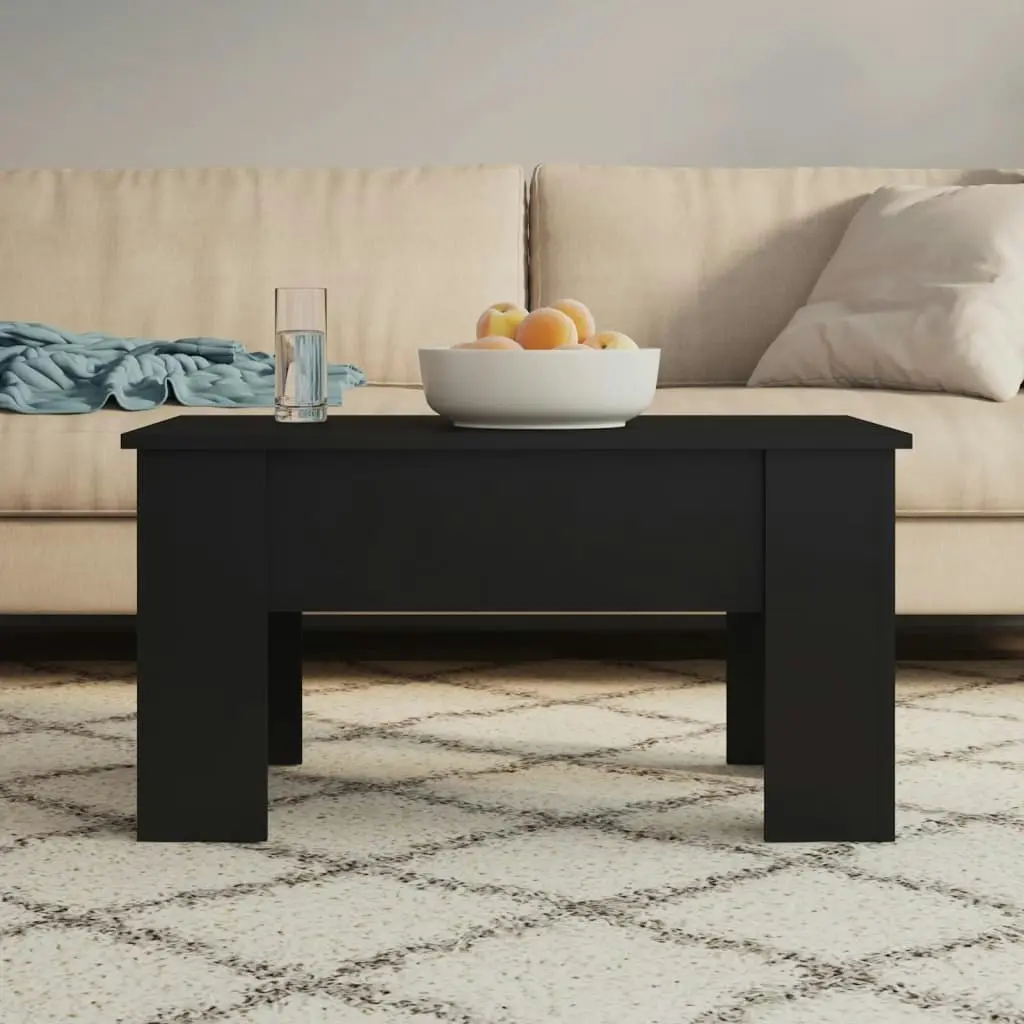 Coffee Table Black 79x49x41 cm Engineered Wood 809693