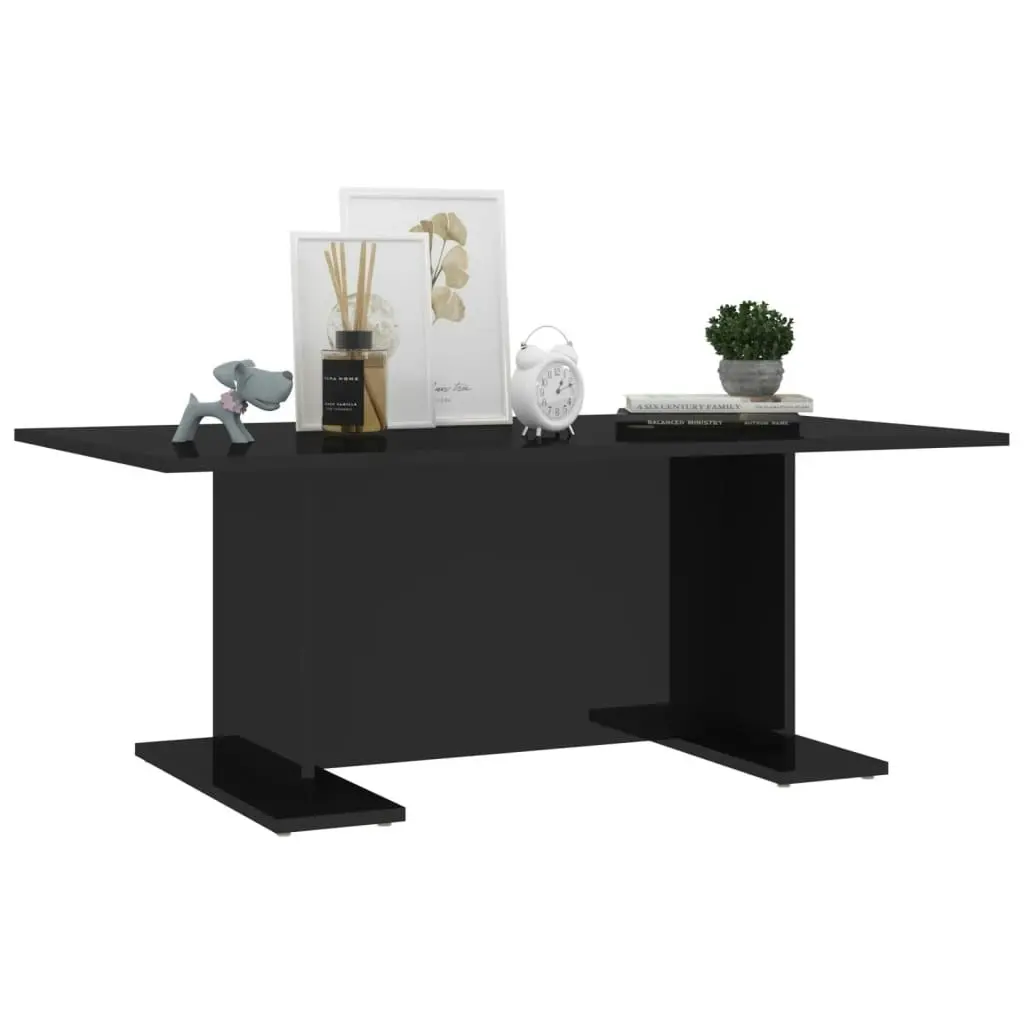 Coffee Table High Gloss Black 103.5x60x40 cm Engineered Wood 806847