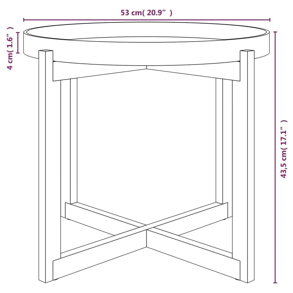 Coffee Table Grey 53x53x43.5cm Engineered Wood&Solid Wood Pine 345593