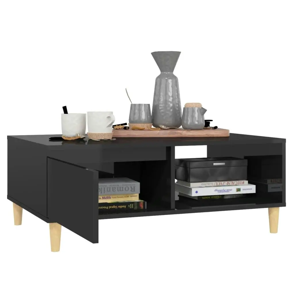 Coffee Table High Gloss Black 90x60x35 cm Engineered Wood 806002