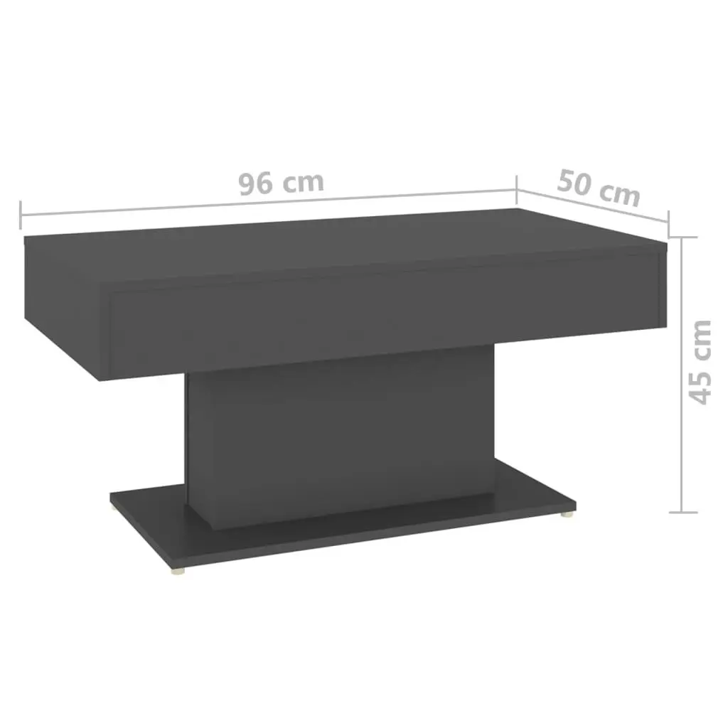 Coffee Table Grey 96x50x45 cm Engineered Wood 806833