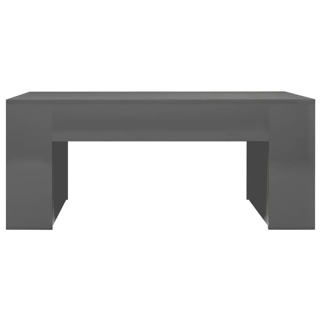 Coffee Table High Gloss Grey 100x60x42 cm Engineered Wood 802119