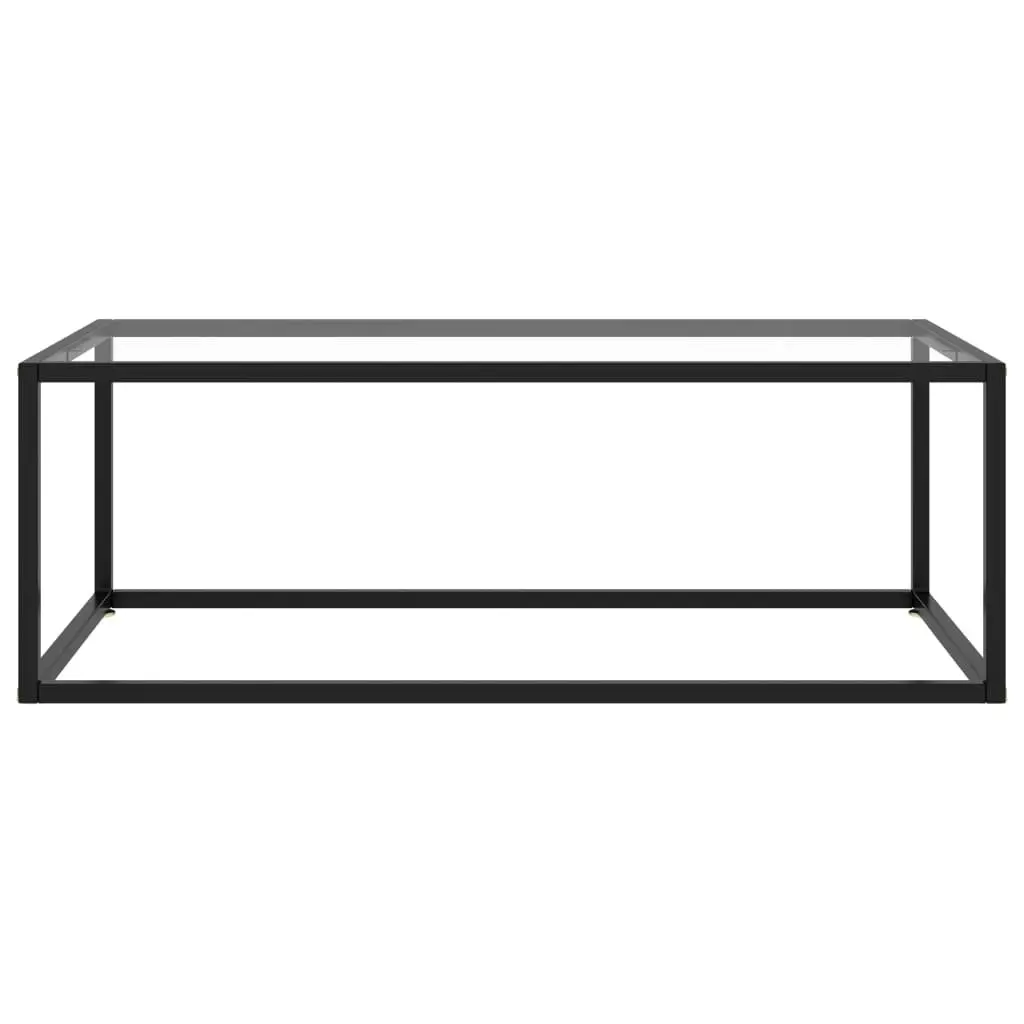 Coffee Table Black with Tempered Glass 100x50x35 cm 322879