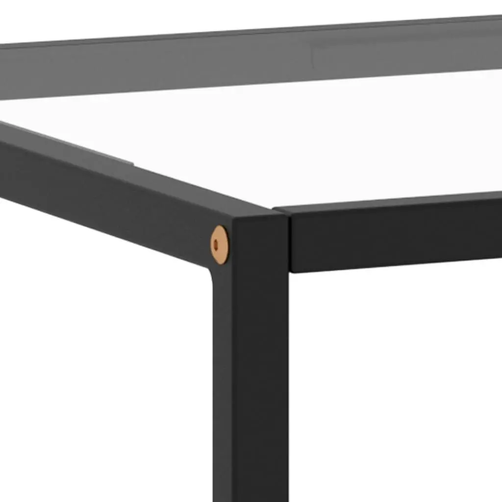 Coffee Table Black with Tempered Glass 100x50x35 cm 322879