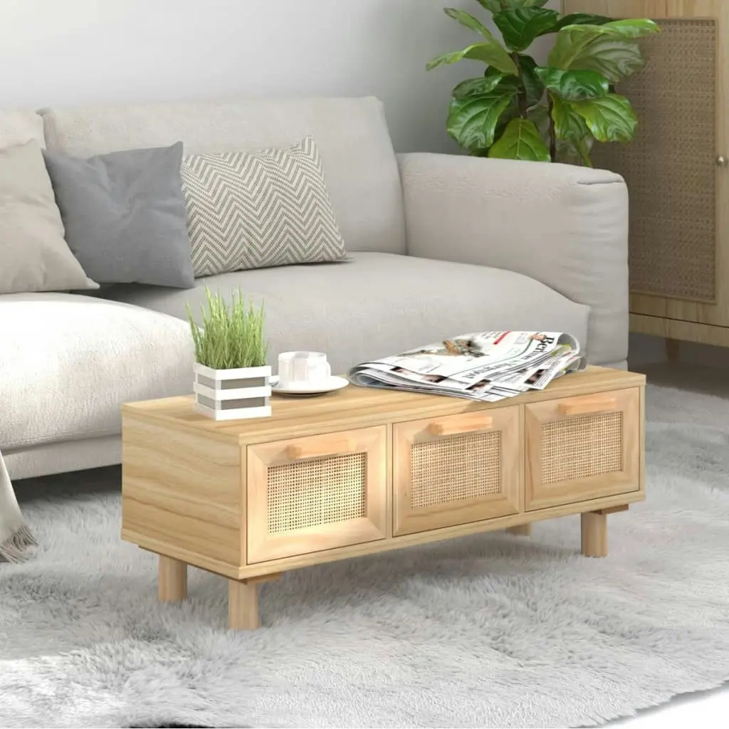 Coffee Table Brown 80x40x30 cm Engineered Wood&Solid Wood Pine 345620