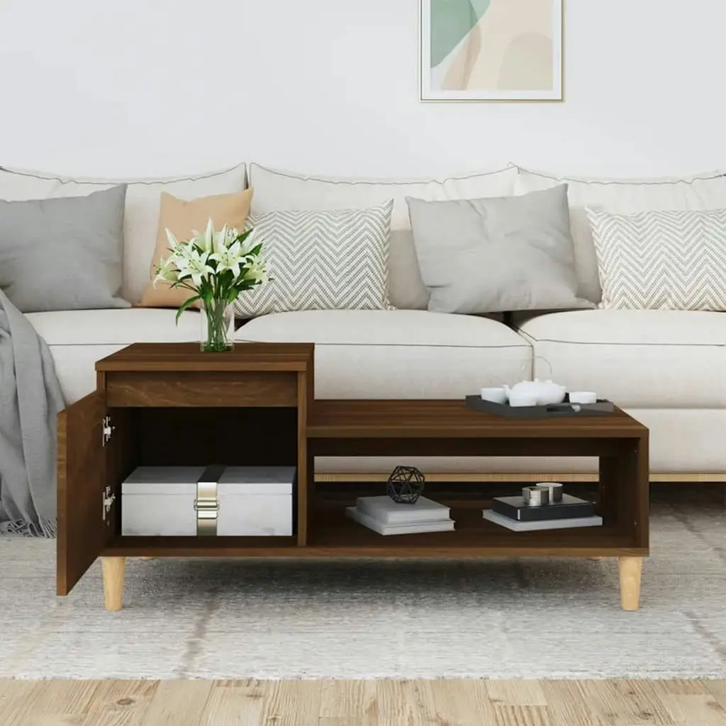 Coffee Table Brown Oak 100x50x45 cm Engineered Wood 821131