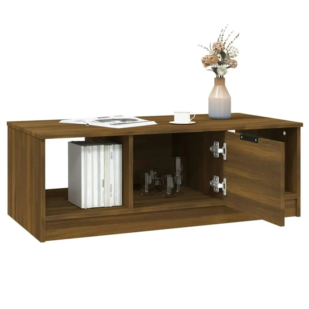 Coffee Table Brown Oak 102x50x36 cm Engineered Wood 817080