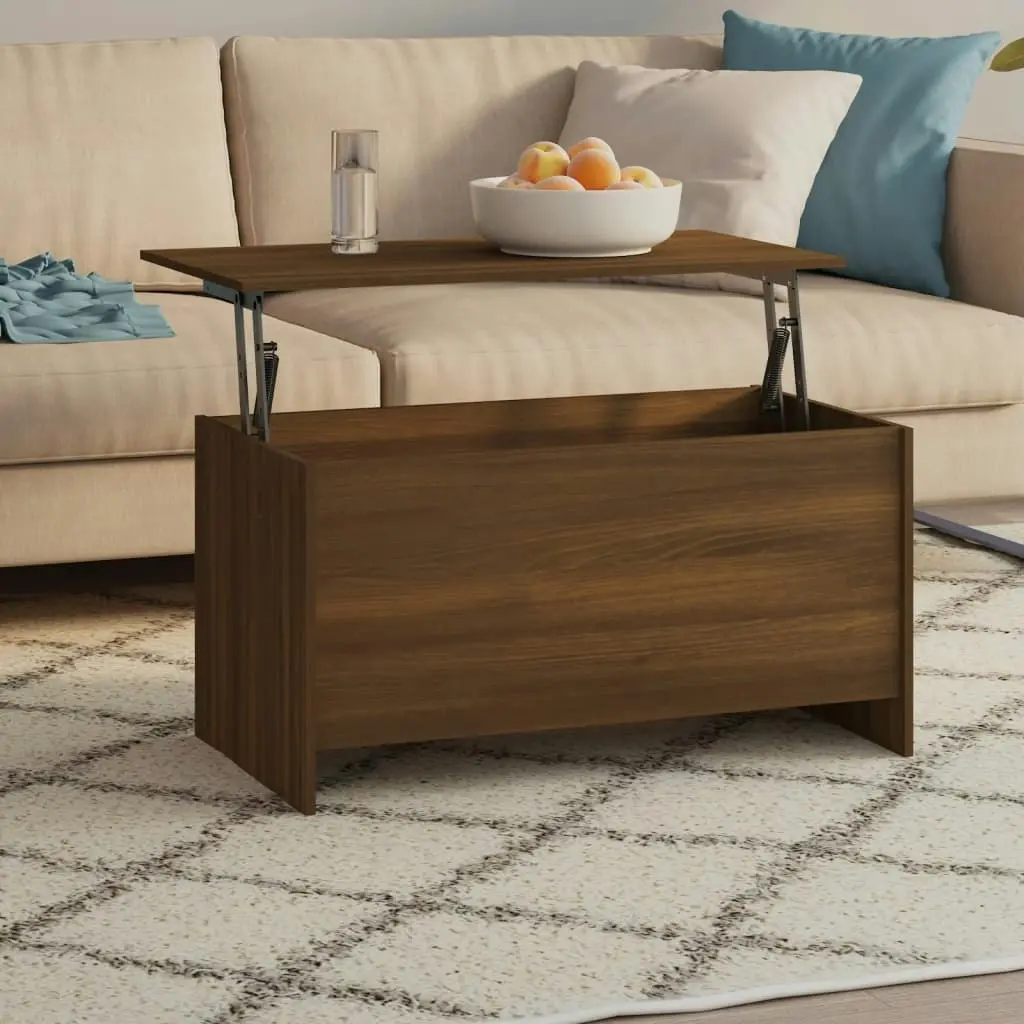 Coffee Table Brown Oak 102x55.5x52.5 cm Engineered Wood 819268