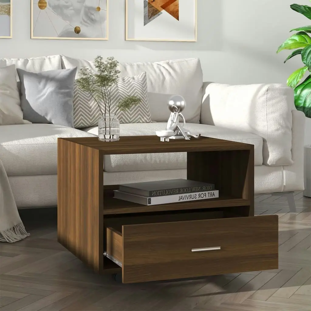 Coffee Table Brown Oak 55x55x40cm Engineered Wood 816939