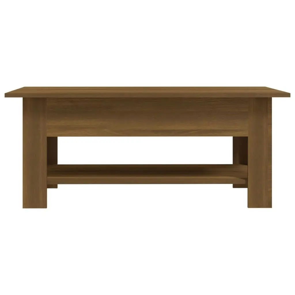 Coffee Table Brown Oak 102x55x42 cm Engineered Wood 813076