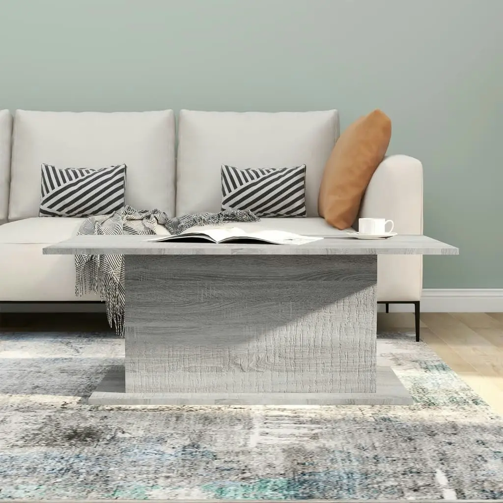 Coffee Table Grey Sonoma 102x55.5x40 cm Engineered Wood 813093