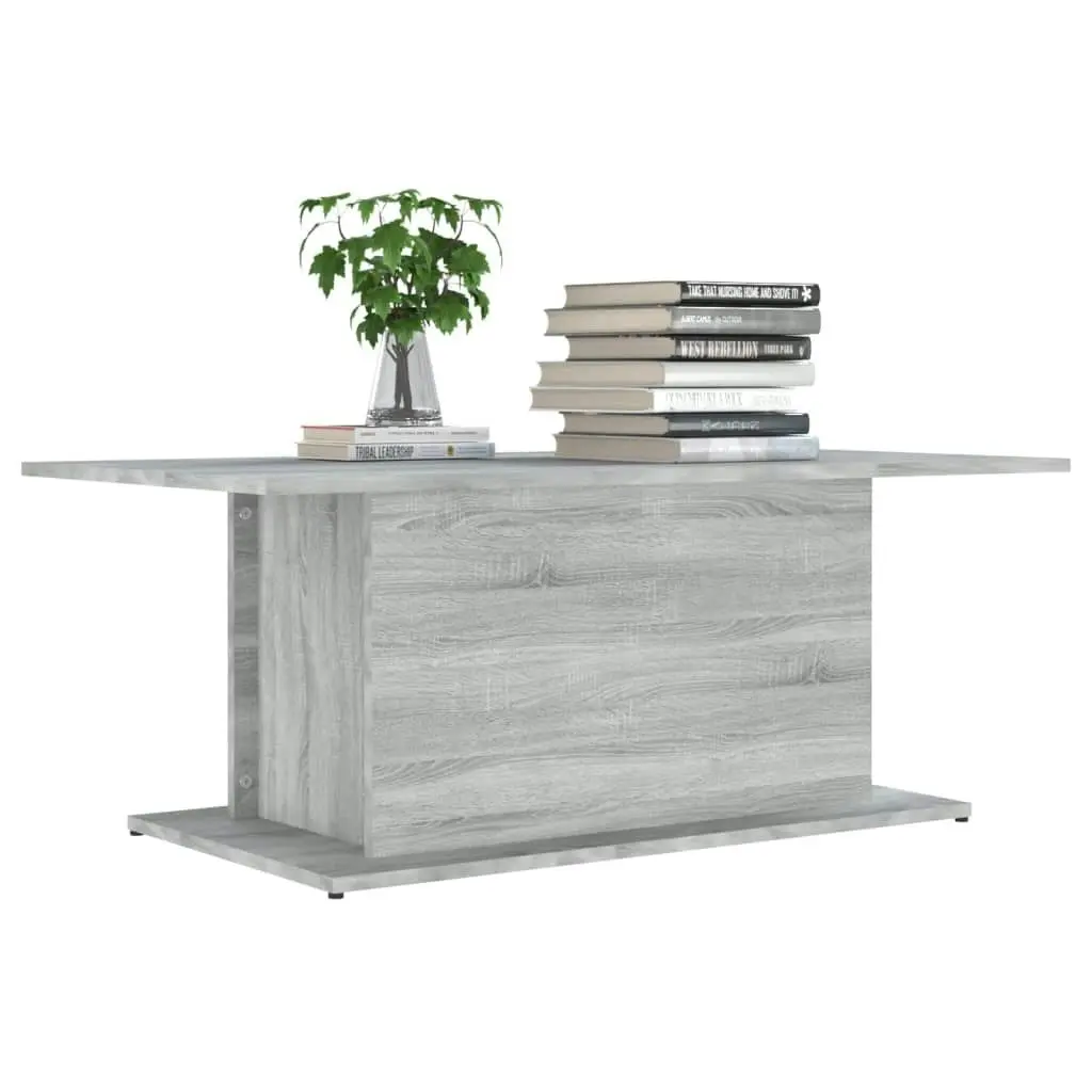 Coffee Table Grey Sonoma 102x55.5x40 cm Engineered Wood 813093