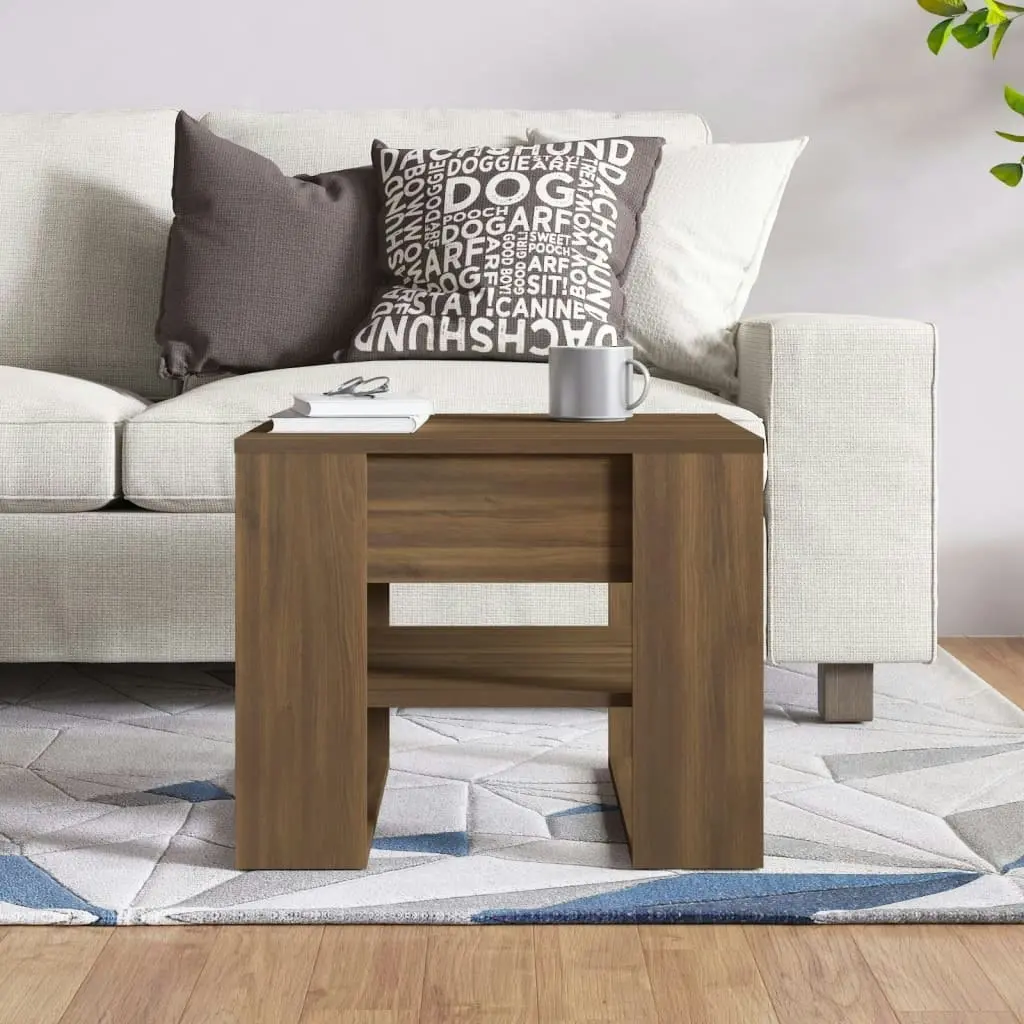 Coffee Table Brown Oak 55.5x55x45 cm Engineered Wood 816933