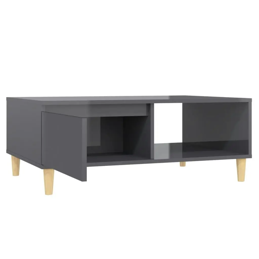 Coffee Table High Gloss Grey 90x60x35 cm Engineered Wood 806003