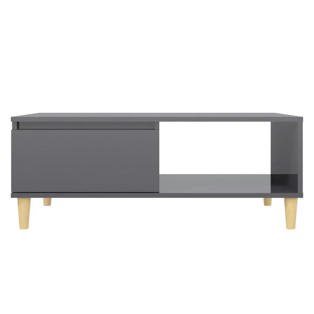 Coffee Table High Gloss Grey 90x60x35 cm Engineered Wood 806003