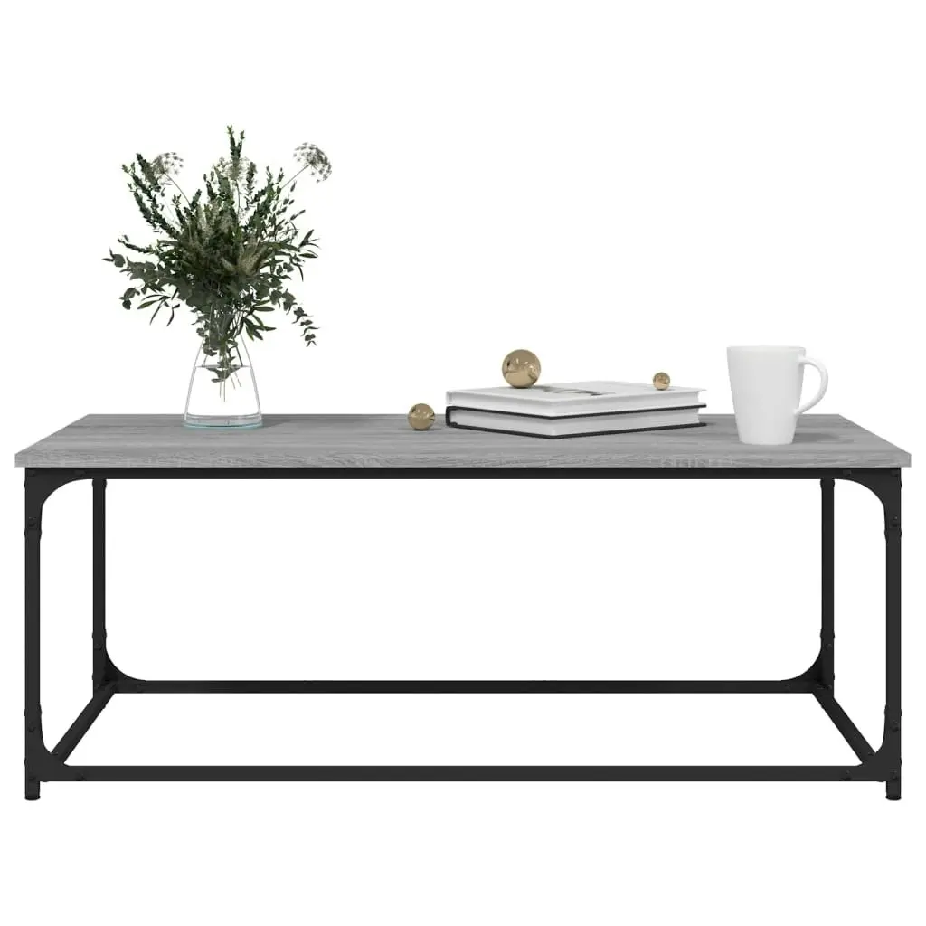 Coffee Table Grey Sonoma 102x50x40 cm Engineered Wood and Iron 823300