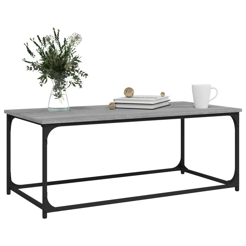 Coffee Table Grey Sonoma 102x50x40 cm Engineered Wood and Iron 823300