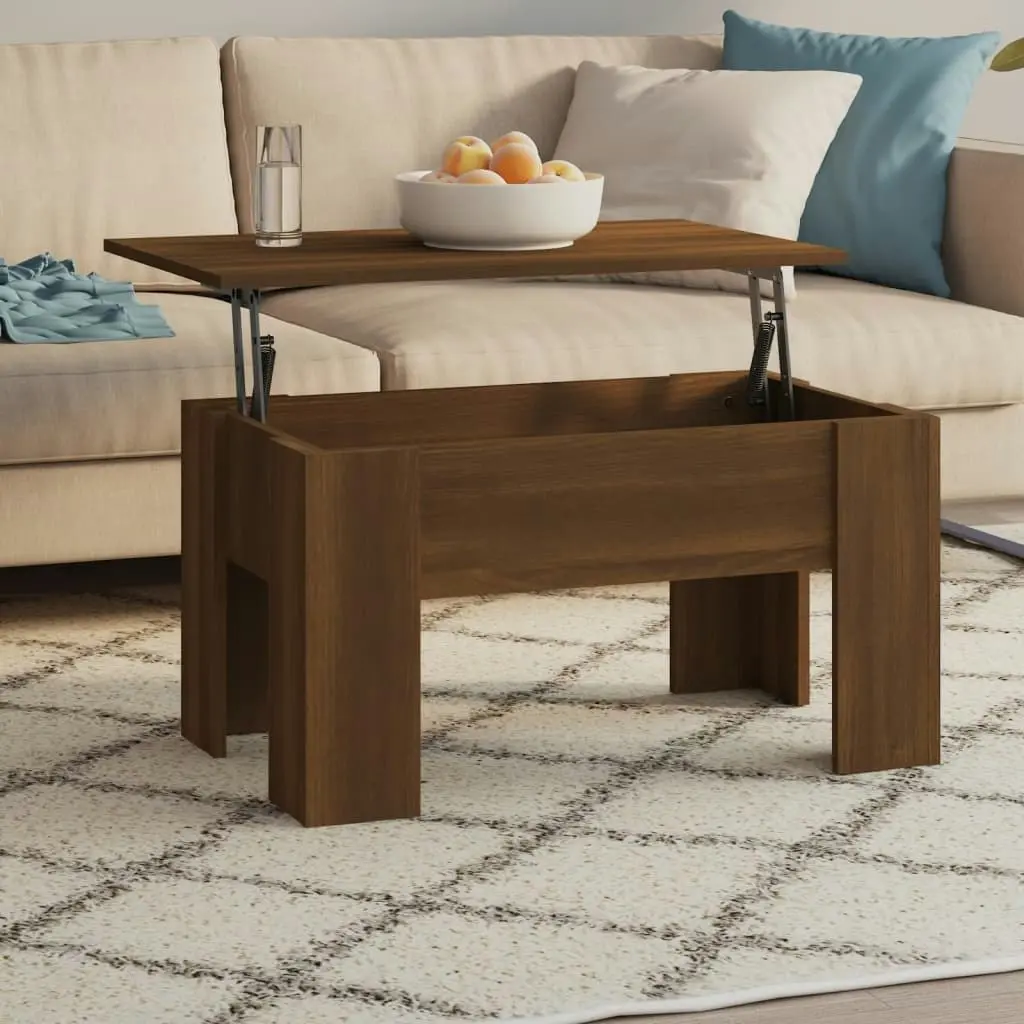 Coffee Table Brown Oak 79x49x41 cm Engineered Wood 819283