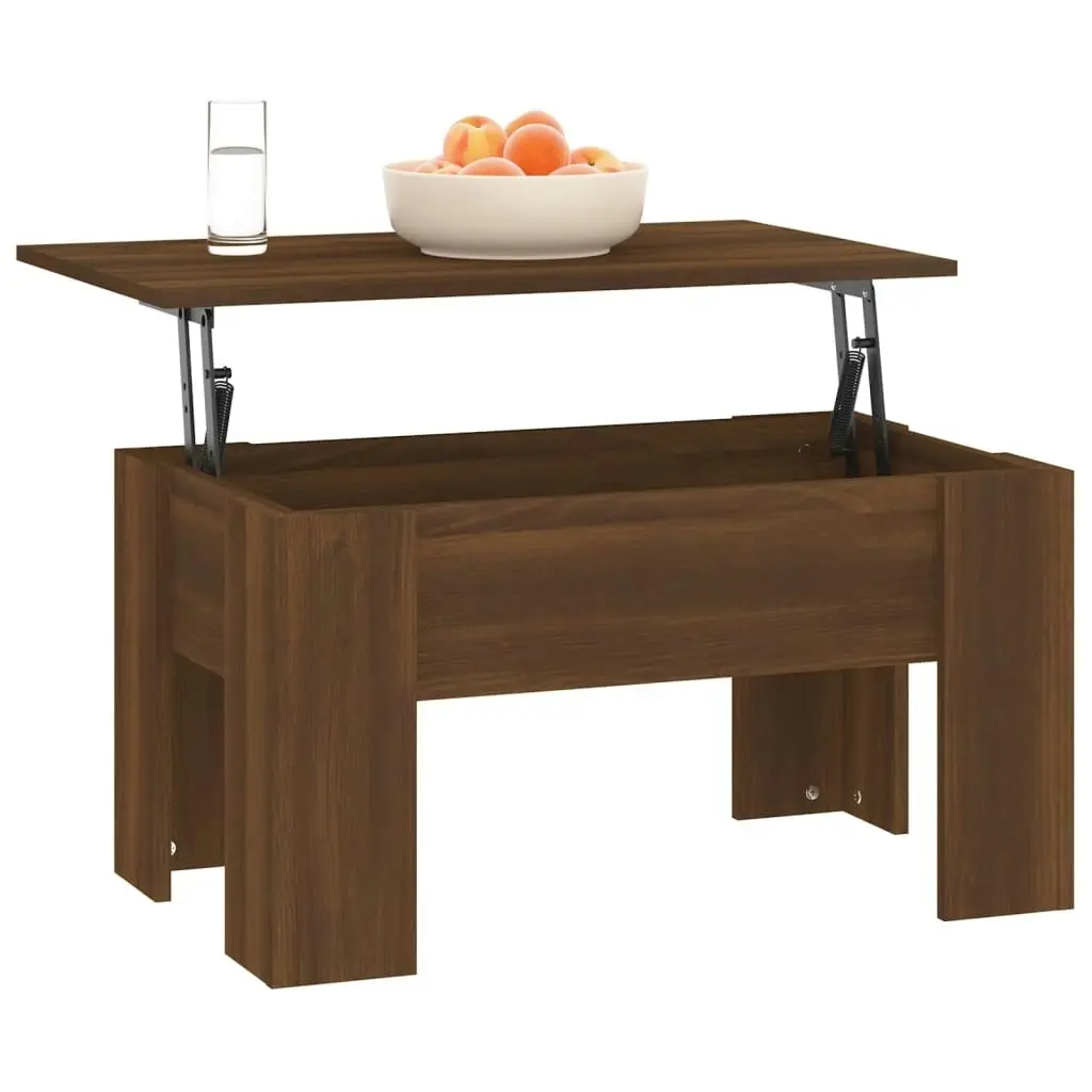 Coffee Table Brown Oak 79x49x41 cm Engineered Wood 819283