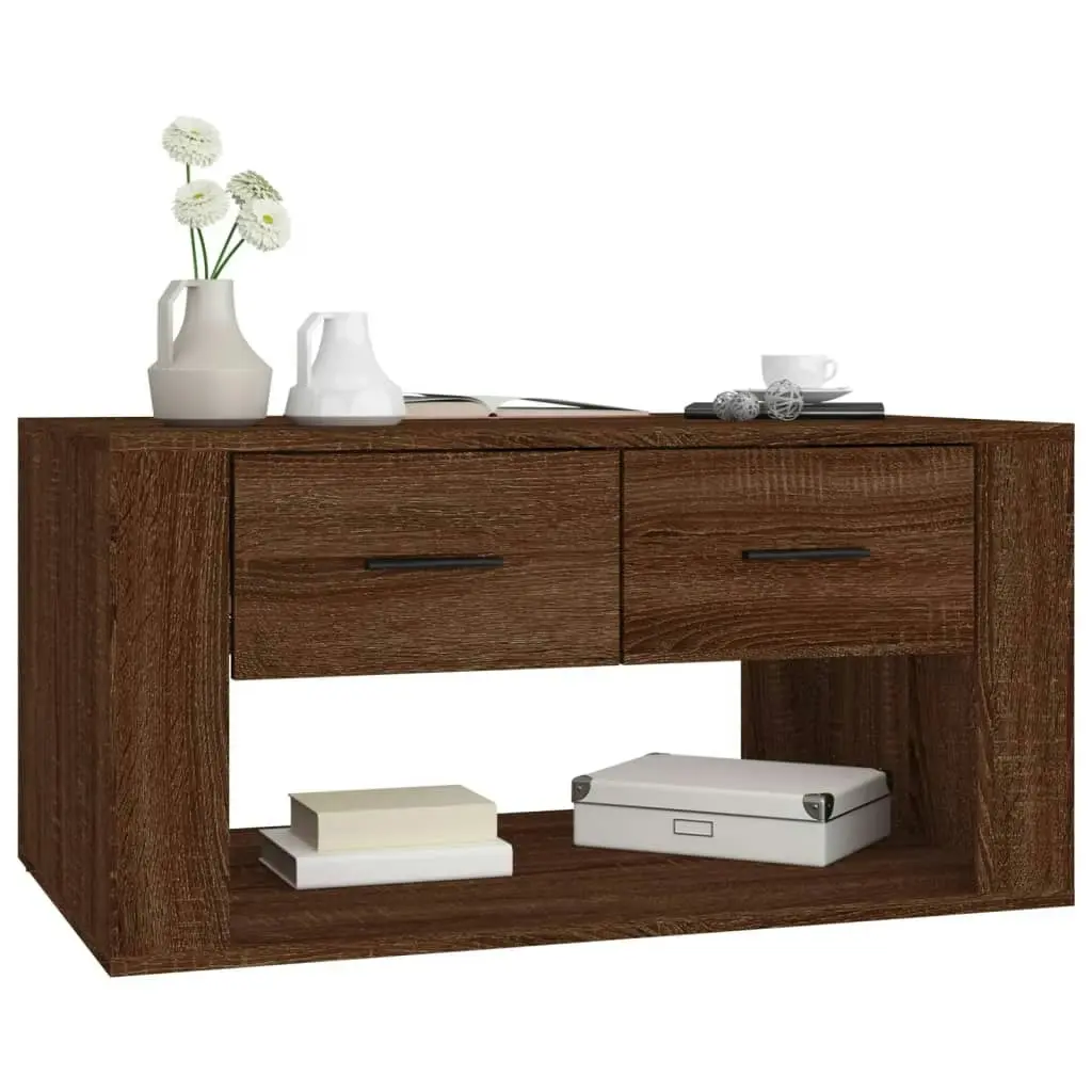 Coffee Table Brown Oak 80x50x40 cm Engineered Wood 816535