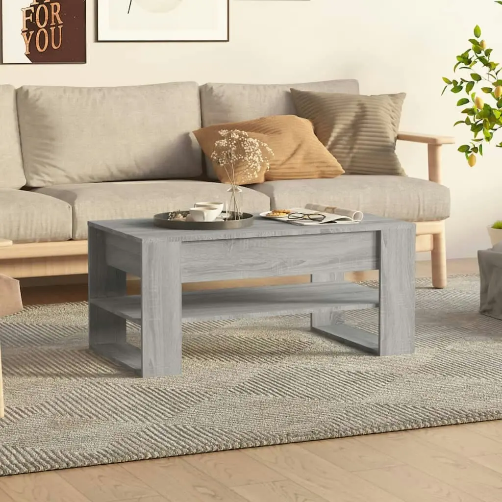 Coffee Table Grey Sonoma 102x55x45 cm Engineered Wood 816929