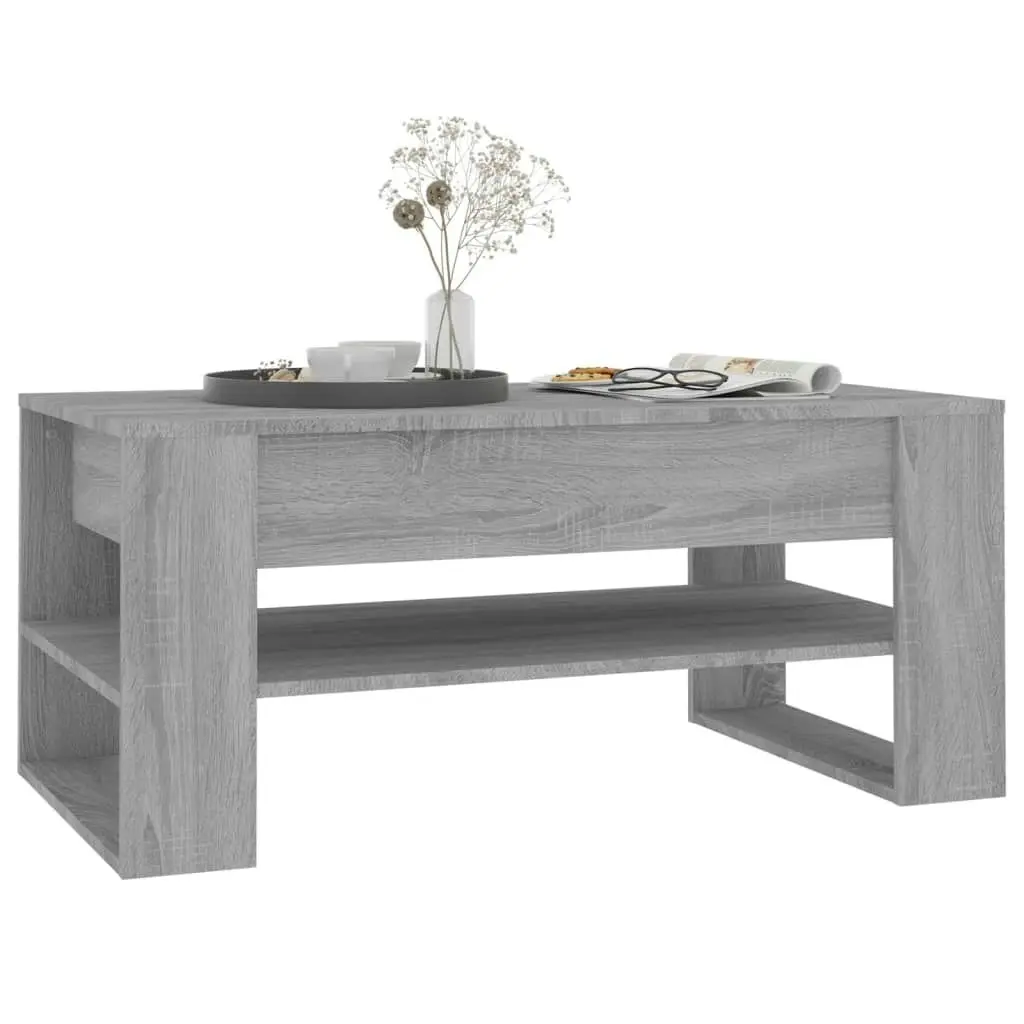 Coffee Table Grey Sonoma 102x55x45 cm Engineered Wood 816929