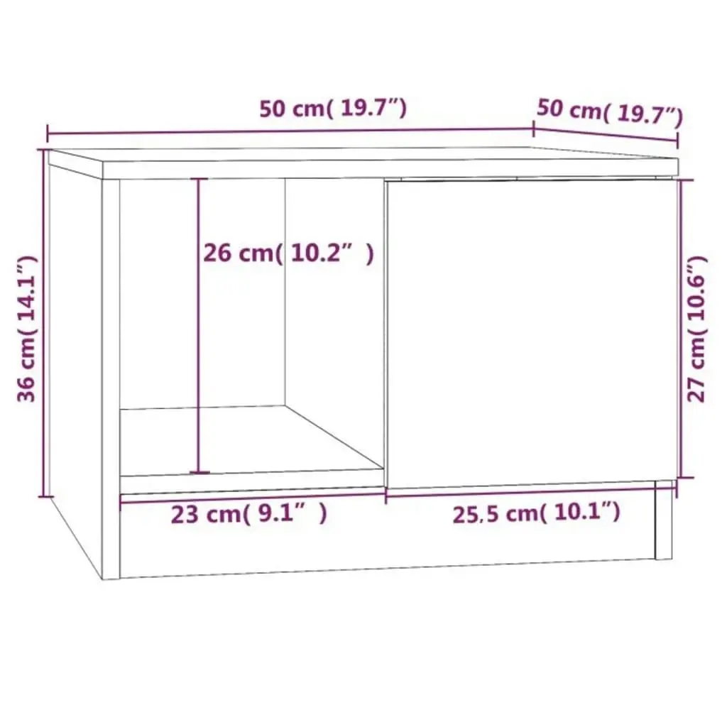 Coffee Table Grey Sonoma 50x50x36 cm Engineered Wood 817076