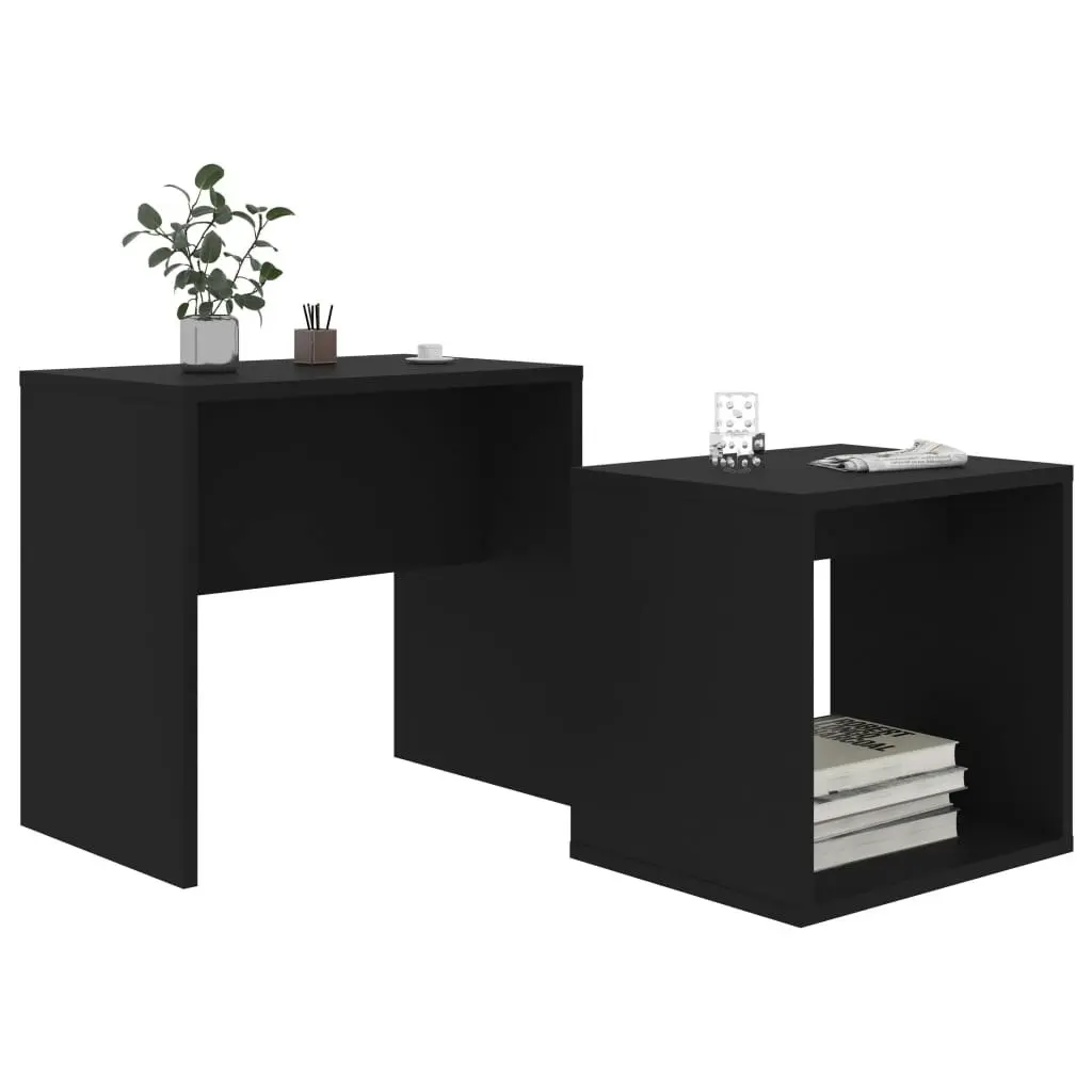 Coffee Table Set Black 48x30x45 cm Engineered Wood 802886