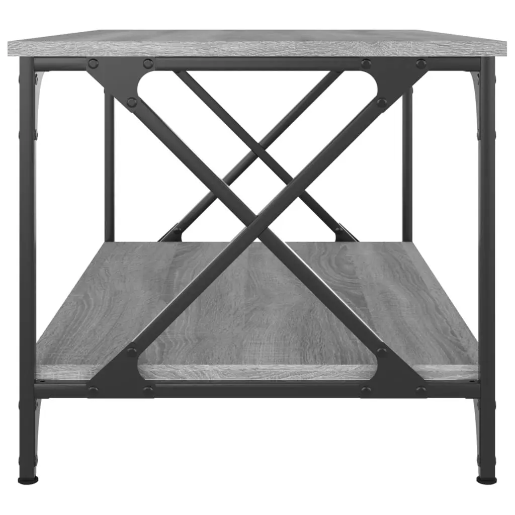 Coffee Table Grey Sonoma 80x50x45 cm Engineered Wood and Iron 823320