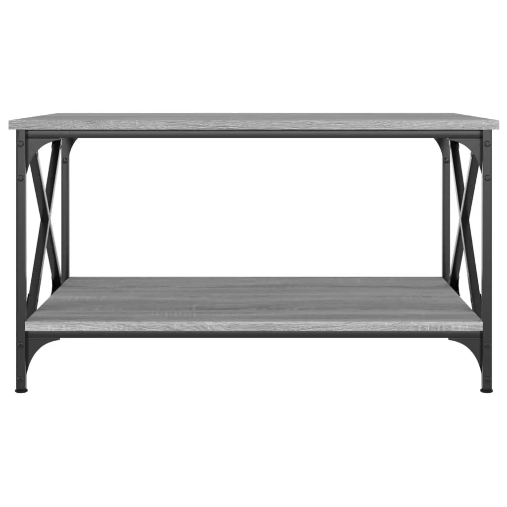 Coffee Table Grey Sonoma 80x50x45 cm Engineered Wood and Iron 823320