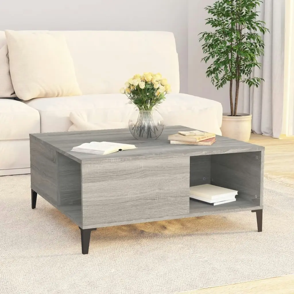 Coffee Table Grey Sonoma 80x80x36.5 cm Engineered Wood 821106